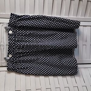 ModCloth Navy And White Polka Dot Skirt With‎ Sailor Buttons Size 2X